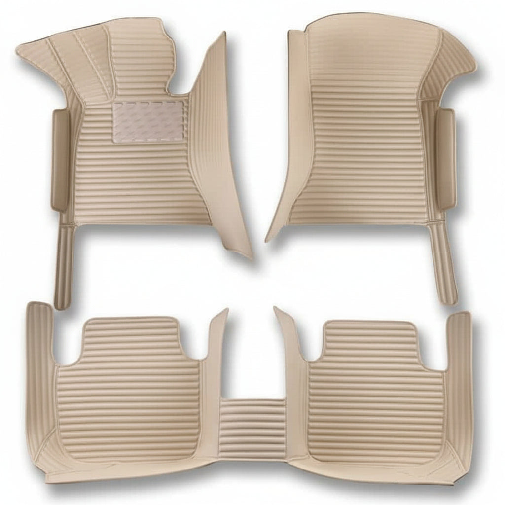 Beige Stripe Car Mats Set