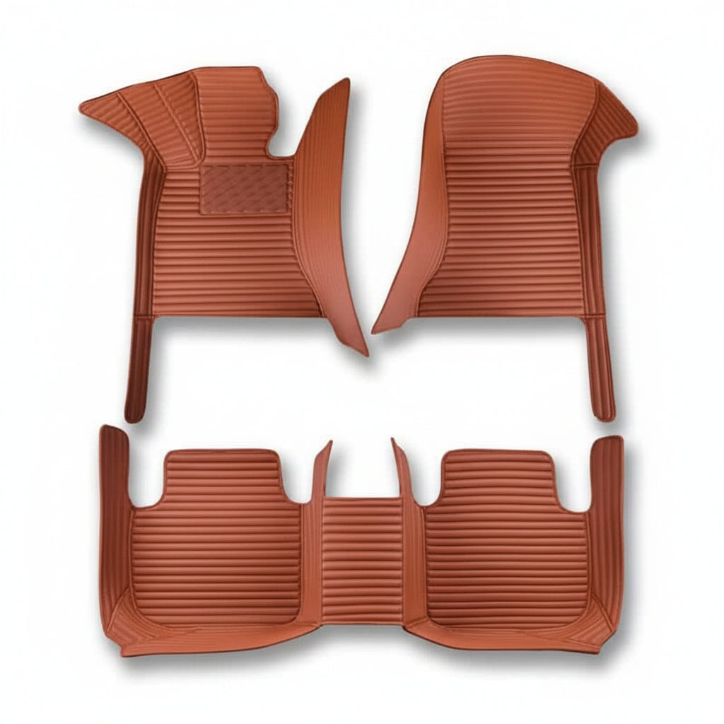 Brown Stripe Car Mats Set